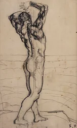 Male Act, Study for the Truth, c.1901-02 (lápis e tinta nanquim no papel)