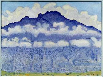 Schynige platte (paisagem de montanha na Oberland, nos Alpes suíços). Pintura de Ferdinand Hodler (1833-1918) Ec. Siga.