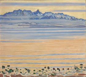 Lago Thun com uma cadeia de chifres. 1904