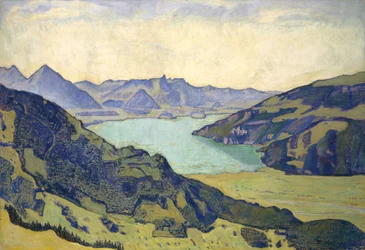 Vista do Lago de Thun de Breitlauenen, 1906.