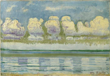 "Vista do Lago Genebra com o Jura Suíço" Pintura de Ferdinand Hodler (1853-1918)