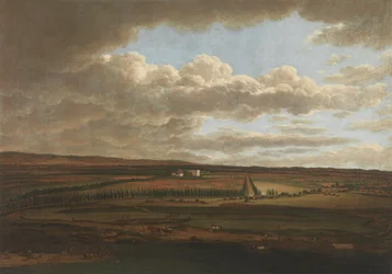 Vista do Castelo de Aschaffenburg sobre as alamedas que conduzem a Schönbusch (Ciclo de Aschaffenburg)