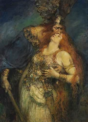 A despedida de Wotan para Brunhilde, c. 1910.