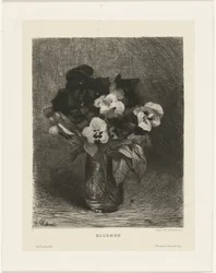 Violetas num vaso
Flores (título sobre o objecto)