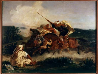 Pintura Árabe Fantasia de Eugene Delacroix (1798-1863) 1832