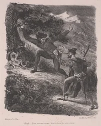 Fausto e Mefistófeles nas montanhas Harz