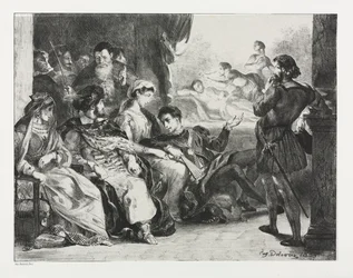 Hamlet: Hamlet ordena que os atores façam uma cena do envenenamento de seu pai, 1834.