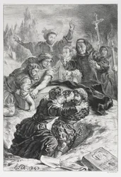 Hamlet: Hamlet e Laertes no Túmulo de Ofélia, 1843.