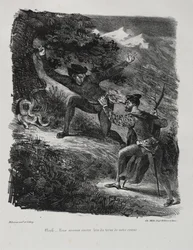 Ilustrações para Faust: Faust e Méphistophélés nas montanhas do Hartz, 1828.