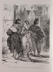 Ilustrações para Faust: Faust procura seduzir Marguerite, 1828.