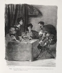 Ilustrações para Faust: Méphistophelés está em Marthe, 1828.