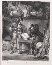 Ilustrações para Faust: Méphistophélés visitam Faust, 1828.