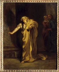 Lady Macbeth sonâmbula Ilustração da obra homônima de William Shakespeare (1564-1616). Pintura de Eugene Delacroix (1798-1863) 1850 Sol. 0,40 x 0,32 m Fredericton. Galeria de Arte Beaverbrook