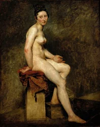 Mademoiselle Rose assentada nua