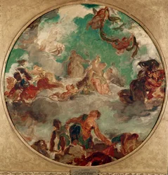 A paz veio para consolar os homens e trazer de volta a abundância Pintura de Eugene Delacroix (1798-1863) 1849-1854 Diam. 78 cm Paris, Musee Carnavalet