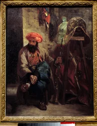 A Pintura de Sela Turca por Eugene Delacroix (1798-1863) 1825 Sun. 0,41x0,33 m .