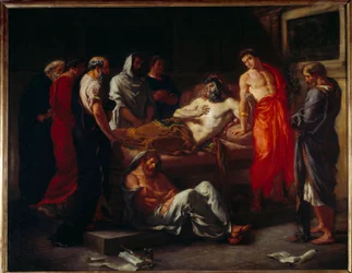 A morte de Marc Aurele (121-180). Pintura de Eugene Delacroix (1798-1863)