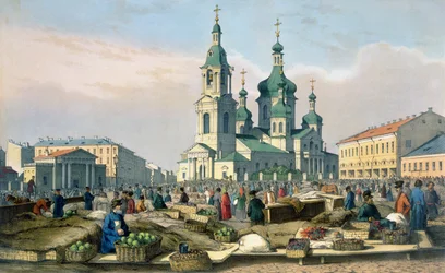 A Praça do Feno em São Petersburgo, c. 1840