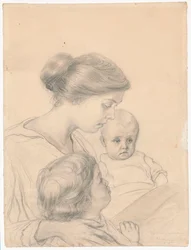 Retrato da esposa com as crianças, Janeczka e Edzio
