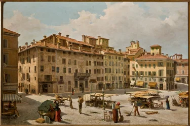Piazza Grande em Modena (óleo sobre tela)