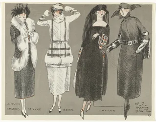 Gazette du Bon Ton, 1920 - No. 7, Sketch Pl XXXIII: Lanvin / Cerveja / Lanvin (título sobre o objecto)