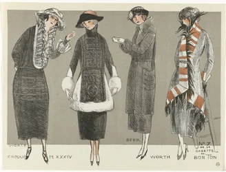 Gazette du Bon Ton, 1920 - No. 7, Croquis Pl XXXIV: Worth / Beer / Worth (título sobre o objecto)