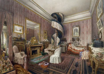 Quarto, aguarela de Fernand Pelez de Cordova (1820-1899)