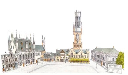 Praça Burg. Bruges, na Bélgica.