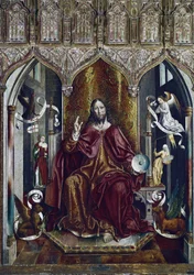 O Cristo Bênção (método misto no painel, c.1494-1496)