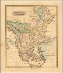 Mapa de 1823 da Turquia na Europa, por Fielding Lucas, Jr.