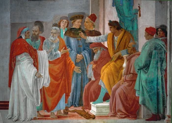 Disputa entre São Pedro, São Paulo e o feiticeiro Simão Mago (fresco)
