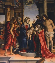 Casamento místico de Santa Catarina de Alexandria, de Filippino Lippi (1457 ca- 1504), óleo sobre painel, Basílica de San Domenico, Bolonha