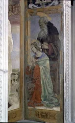 SS. Anthony e Lucy, detalhe do tabernáculo do Canto al Mercatale, 1498