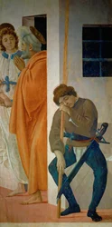 São Pedro conduzido da prisão por um anjo, passando por um dos guardas adormecidos do rei Herodes (fresco)