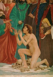 São Pedro ressuscita o filho do prefeito Teófilo, seu carcereiro (pintura mural)