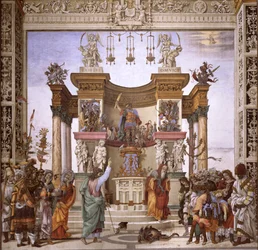 São Filipe exorcizando o demônio do templo de Marte, parede sul da Capela Strozzi, c.1497-1502 (ver 208286)