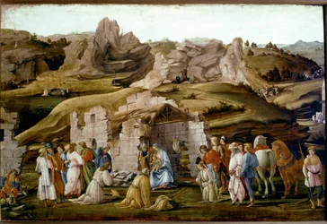 Adoração dos Reis Magos. c.1480. (Óleo e têmpera sobre madeira)
