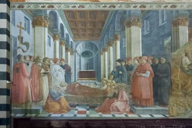 O funeral de Santo Estêvão, detalhe