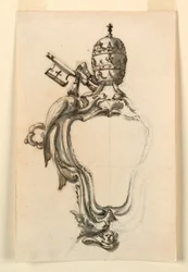 Desenho, Um escudo papal, 1740-70