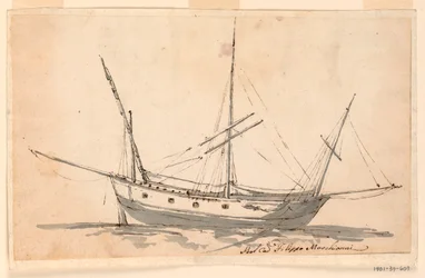 Desenho, Um barco à vela, ca. 1780