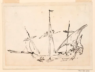 Desenho, Um barco à vela, 1770-1800