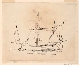 Desenho, Um barco à vela, 1770-1800