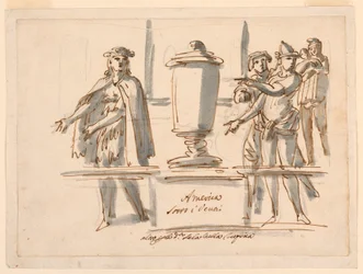 Desenho, Alegoria da América, Decoração para o Salão do Cardeal Falconieri em Frascati, século XVIII-XIX