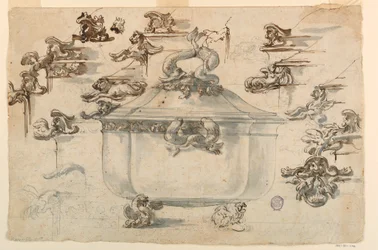 Desenho, projectos para terrina de prata, 1769
