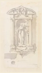 Nicho com uma estátua de uma santa feminina