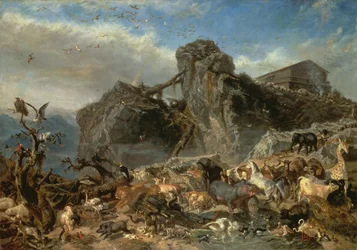 Animais Deixando a Arca, o Monte Ararat
