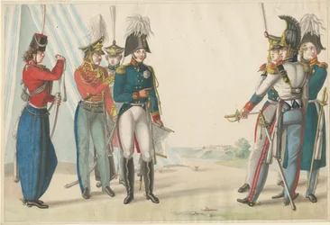Czar Alexandre I e oficiais russos, 1815