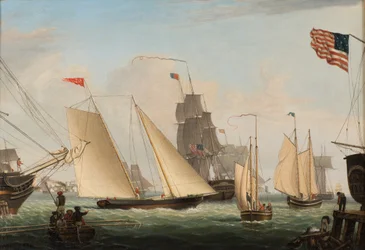 Iate Northern Light no porto de Boston, 1845