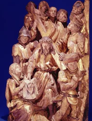 Cristo carregando a cruz com Santa Verônica (madeira)