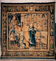 Tesouro do museu de Conques (Le Trésor de Conques). tapeçaria flamenga. História de Sainte Foy. Século XVI (?).